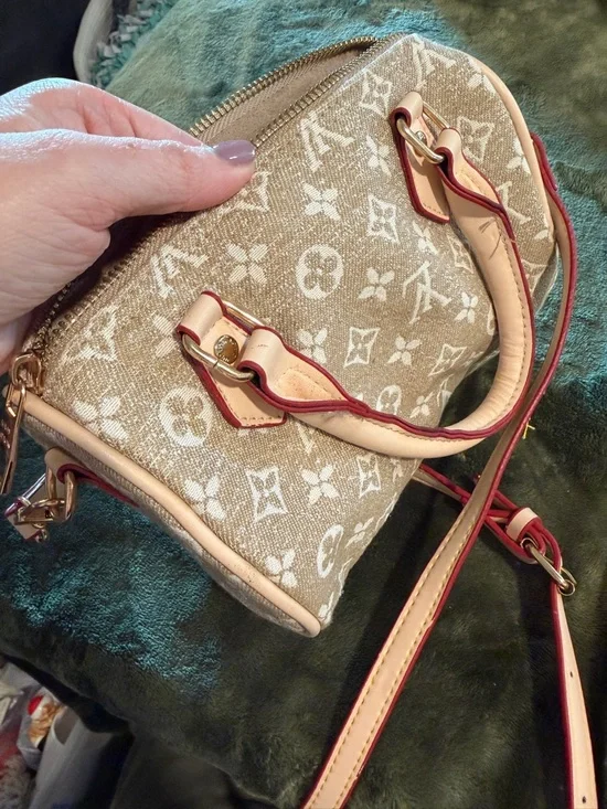 Source Unknown Beige Monogram Crossbody Satchel - Picture 2 of 10